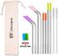 UPORS 4pcs 130*6mm Kids Metal Straw Set Drinking Straw 304 Stainless Steel Reusable Straw with Brush For kids