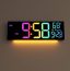 LED Digital Wall Clock Date Time Temperature Humidity LED Display Desktop Alarm Clock Large Screen Clock for Bedroom Living Room