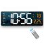 LED Digital Wall Clock Date Time Temperature Humidity LED Display Desktop Alarm Clock Large Screen Clock for Bedroom Living Room