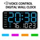 Digital Wall Clock Large LED Screen Time Week Temperature Humidity Display Electronic Alarm Clock For Bedroom Living Room