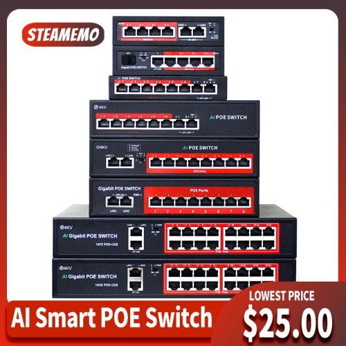 POE Switch With 8 POE Port IEEE 802.3 AF/AT Ethernet Switch With SFP Port Suitable For IP Camera