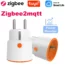 5PCS Tuya Smart Zigbee 3.0 Power Plug 16A EU Outlet 3680W Meter Remote Control Work With Alexa And Tuya Hub