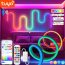 Tuya Smart LED Neon Strip Lights DC 12V Dreamcolor RGB Lamp Tape 1m 2m 3m 4m 5m Remote APP Control Music Sync Room Decoration